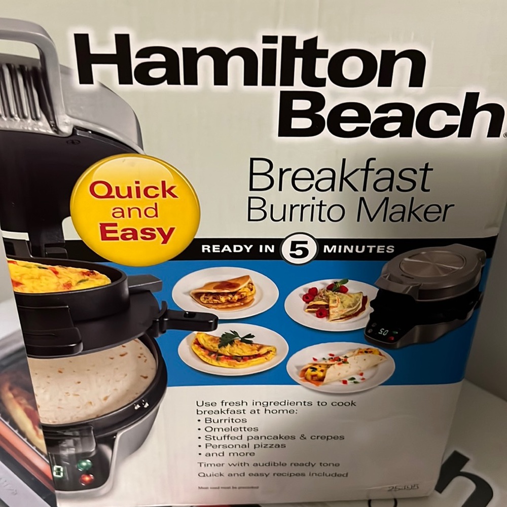 Hamilton Beach Breakfast burrito maker, great for people on the go.